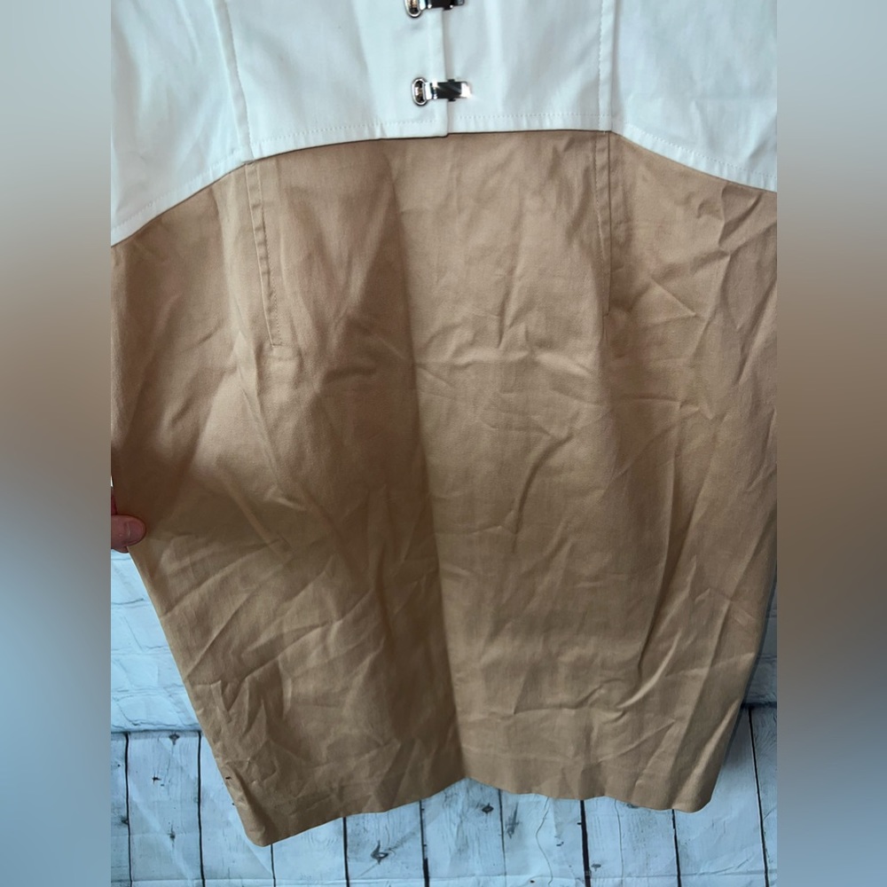 Antonio Melani Tan & White sleeveless dress size 6 - Picture 8 of 16